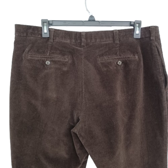 ROUNDTREE & YORKE Brown Corduroy Cotton Menswear Casual Career Dress Slack Pants - Picture 4 of 6